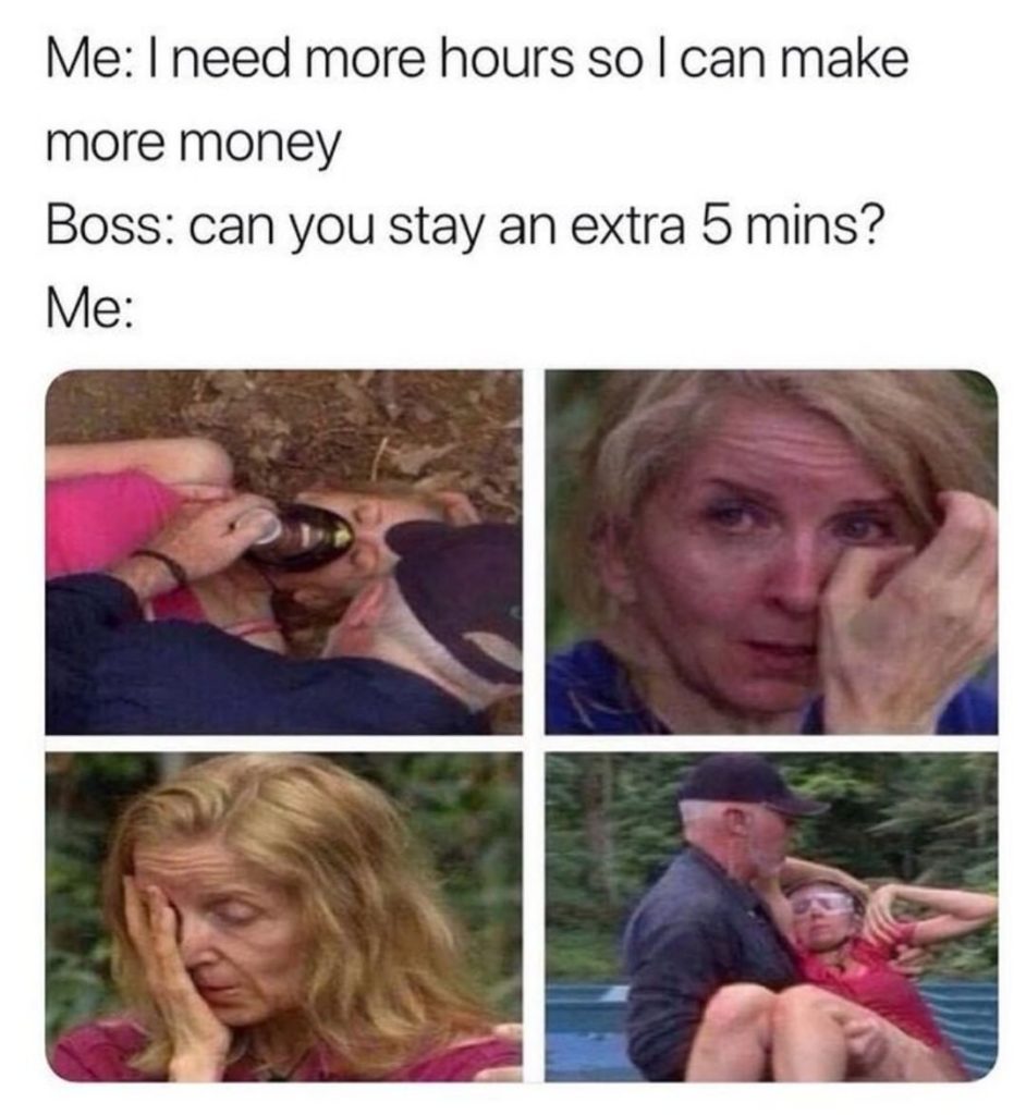 meme about working overtime