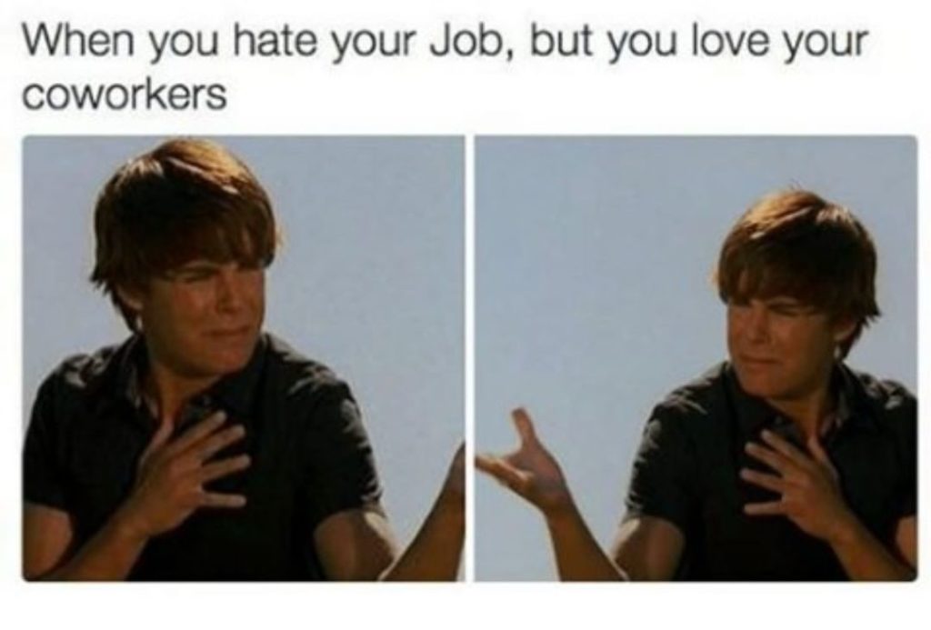 zac efron meme about hating your boss but loving your colleagues