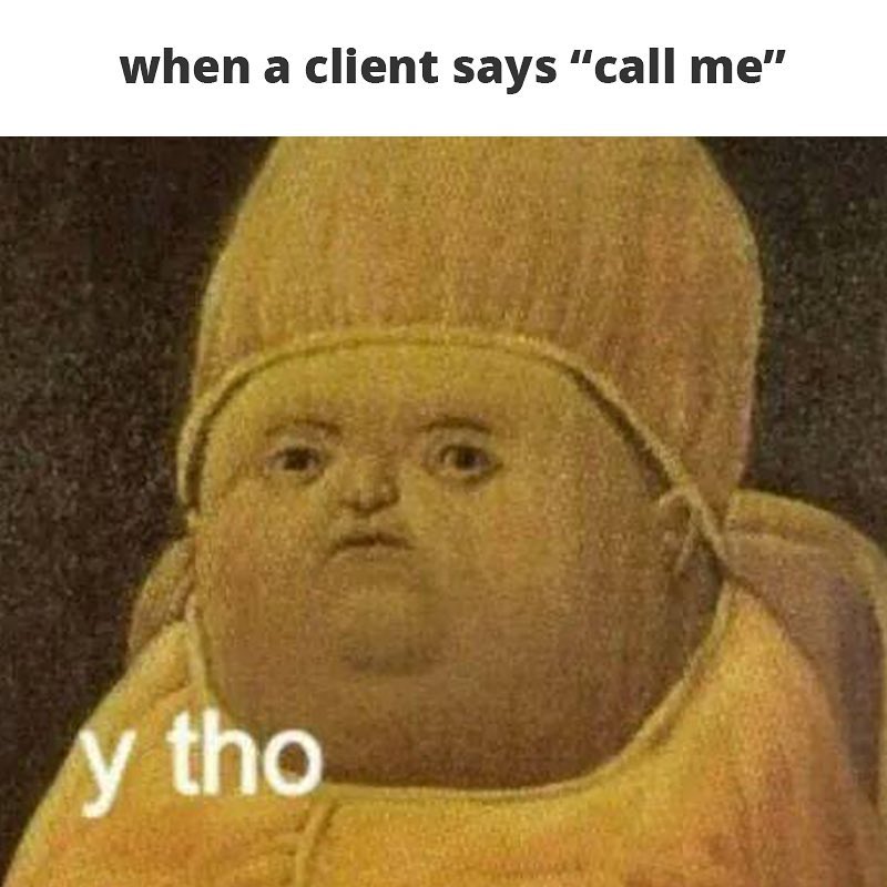 funny baby meme about dealing with clients