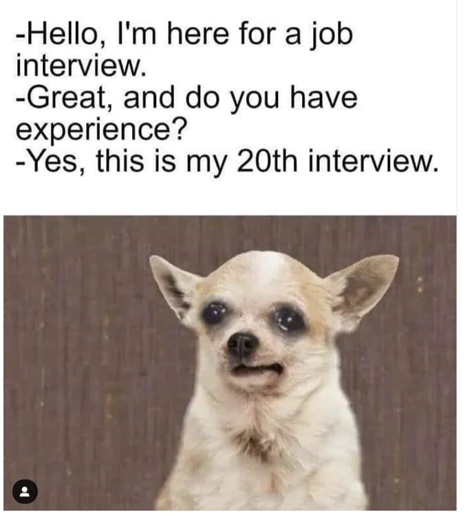 meme - experience, yes 20th interview