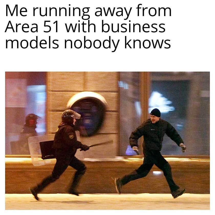 meme about running away with business plans