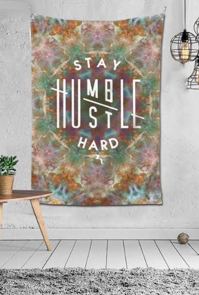 stay humble, hustle hard tapestry