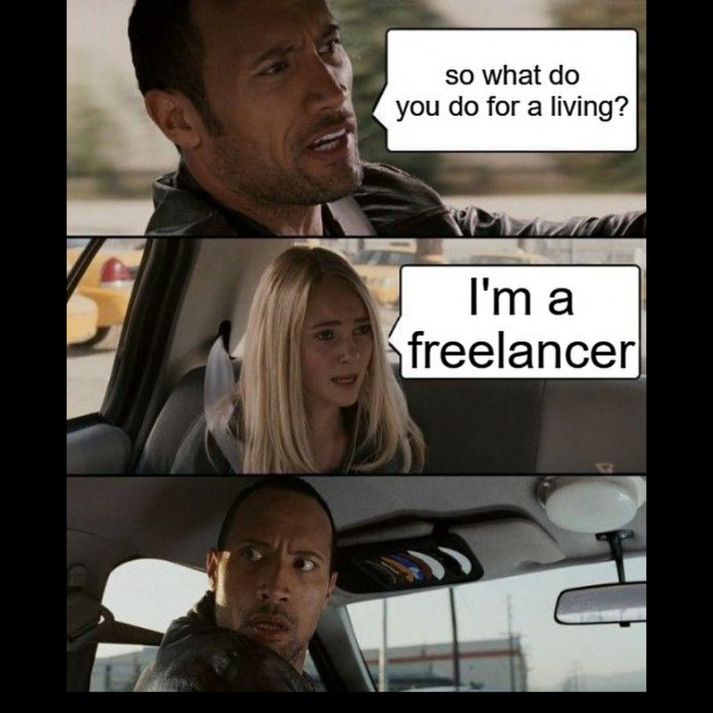 meme - what do you do for a living, im a freelancer